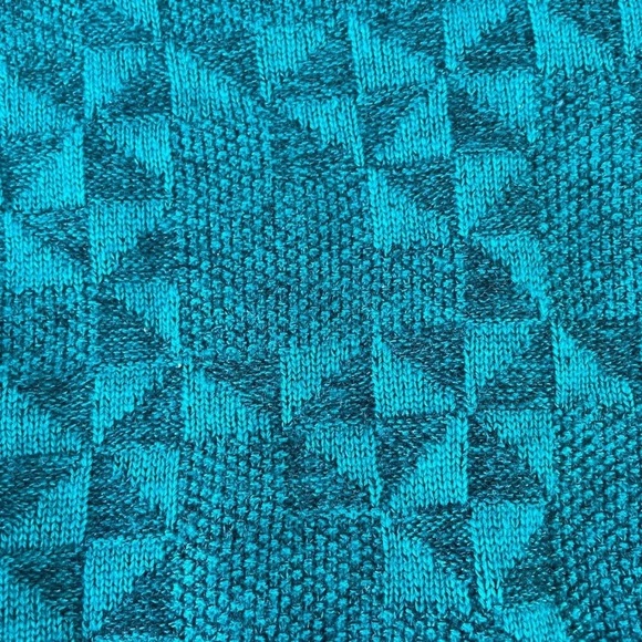 Vintage Dad Sweater Green 90s Grandpa Aesthetic Triangle Print USA Made Large - Picture 4 of 8